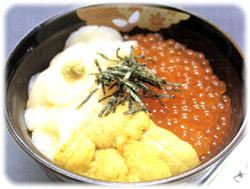 うに入り三色丼